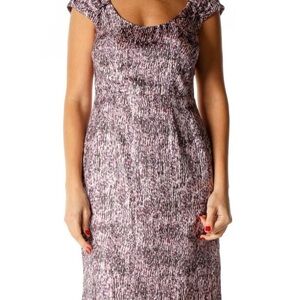 Banana Republic Silk Abstract Sheath Dress Purple size 10
